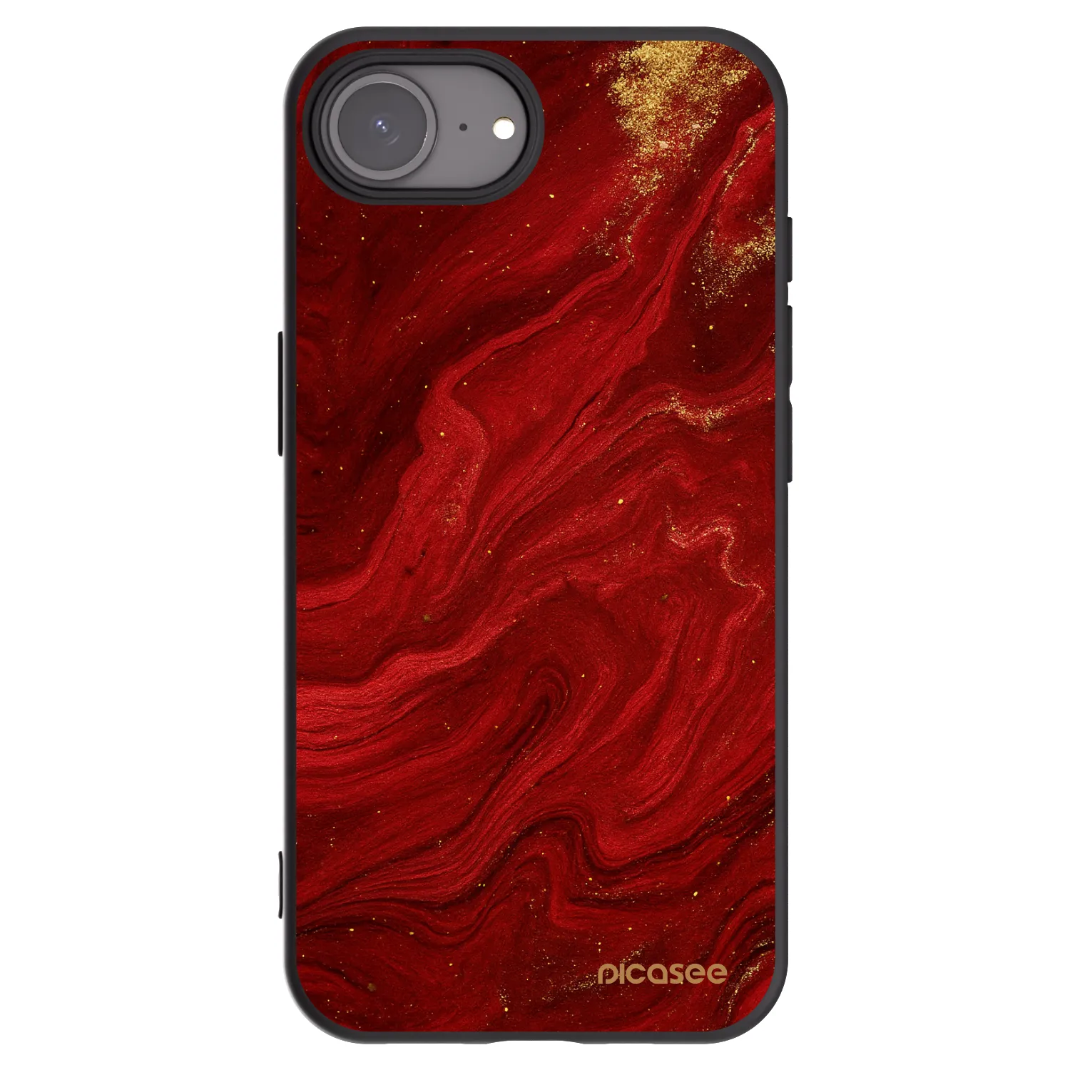 Picasee Μαύρη θήκη σιλικόνης για Apple iPhone 17e - Red