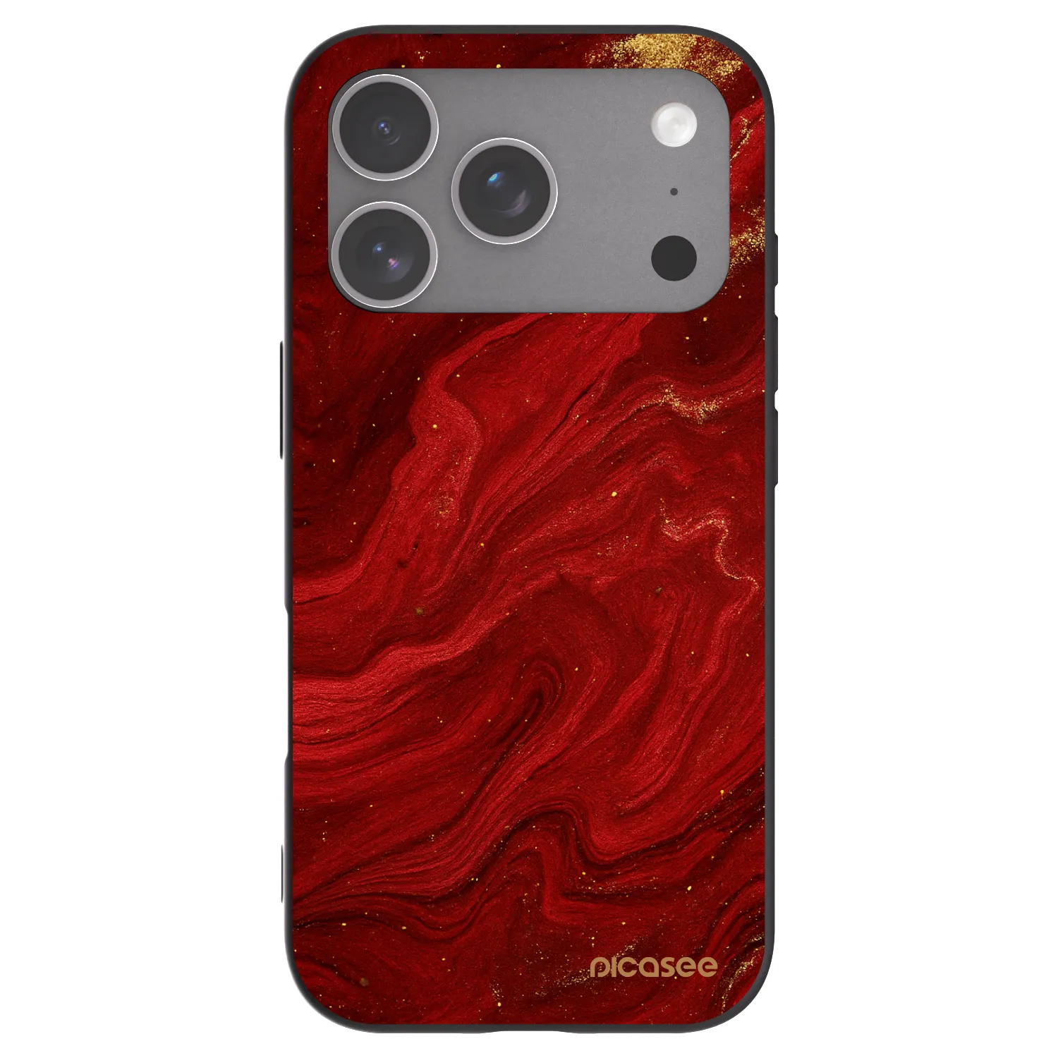 Picasee Μαύρη θήκη σιλικόνης για Apple iPhone 18 Pro - Red