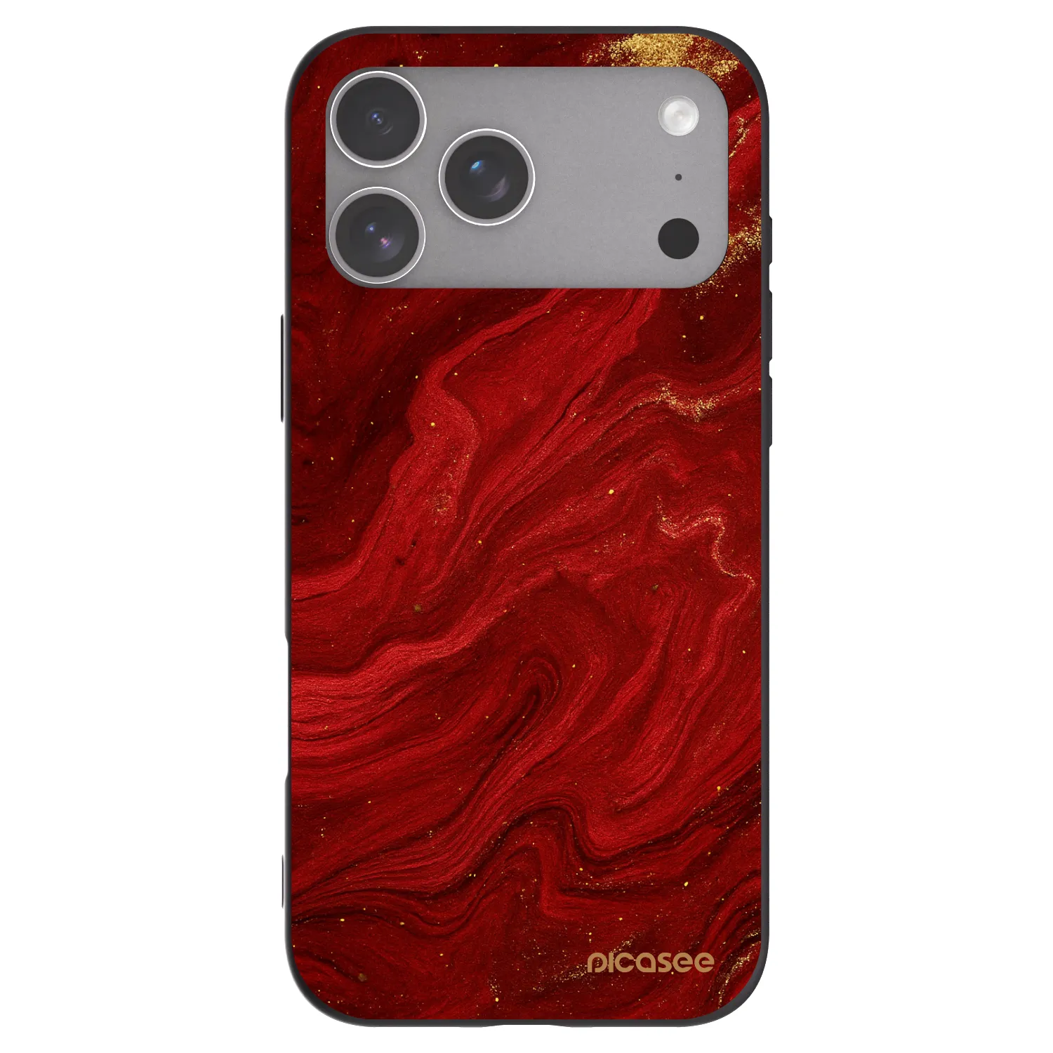 Picasee Μαύρη θήκη σιλικόνης για Apple iPhone 18 Pro Max - Red