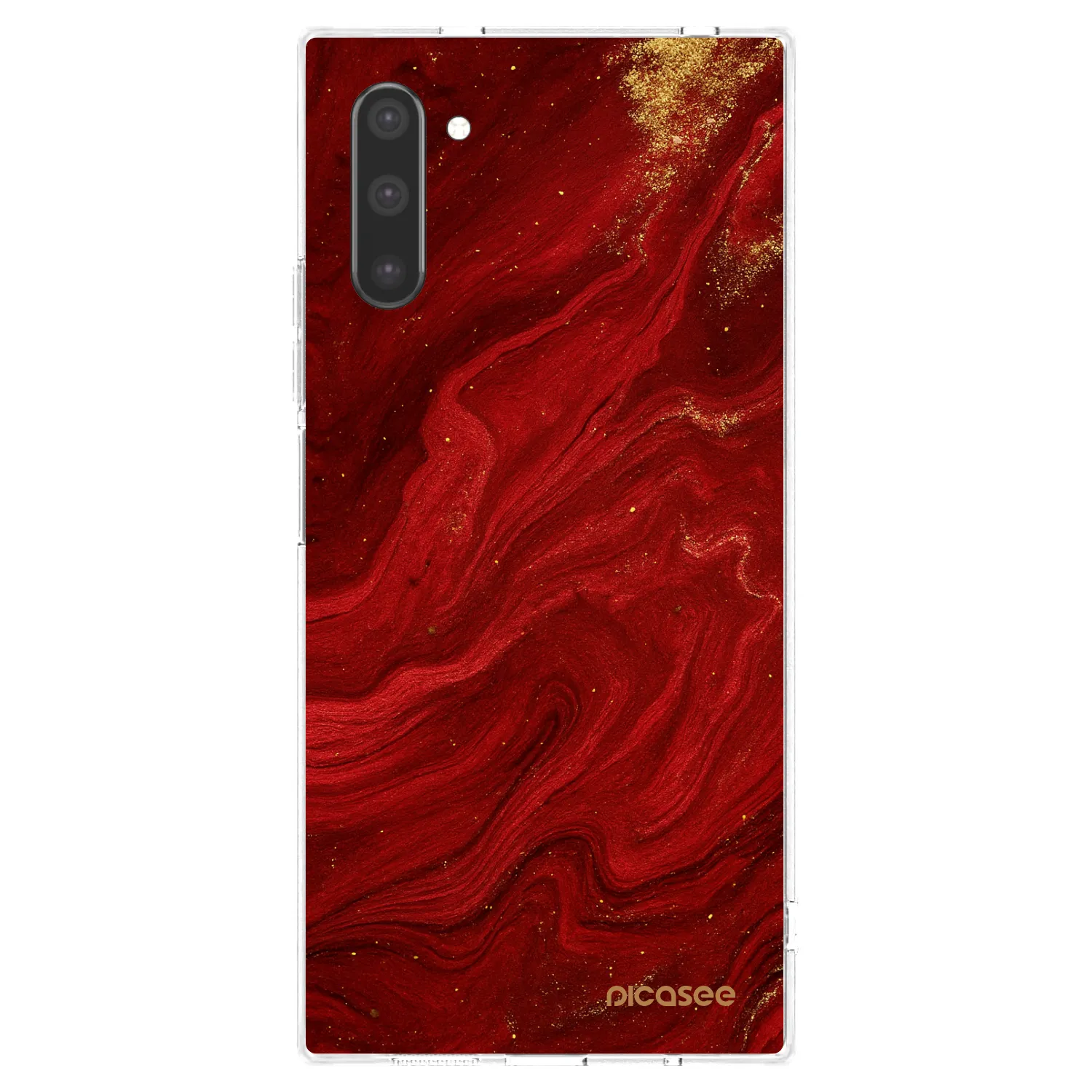 Picasee διαφανής θήκη σιλικόνης Samsung Galaxy Note 10 N970F - Red