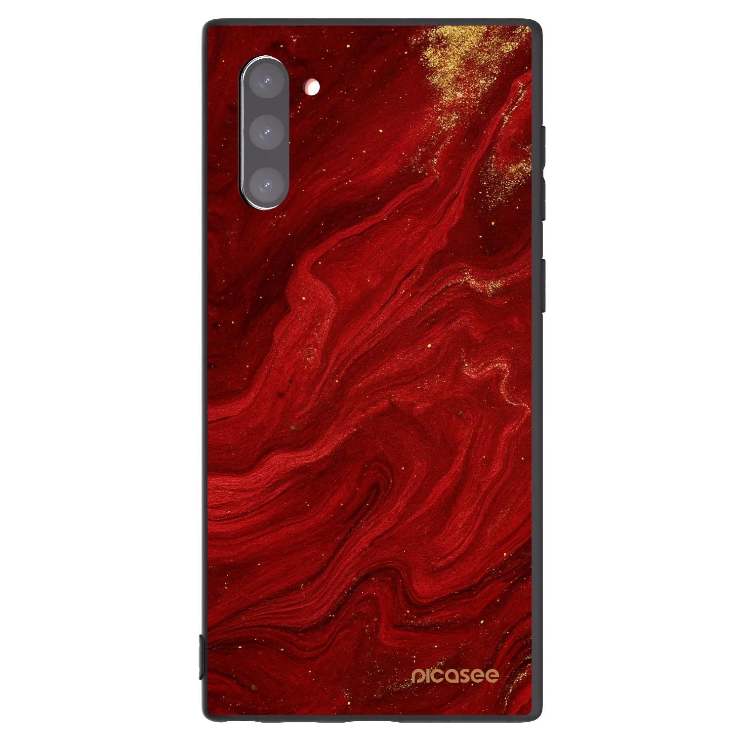 Picasee Μαύρη θήκη σιλικόνης για Samsung Galaxy Note 10 N970F - Red