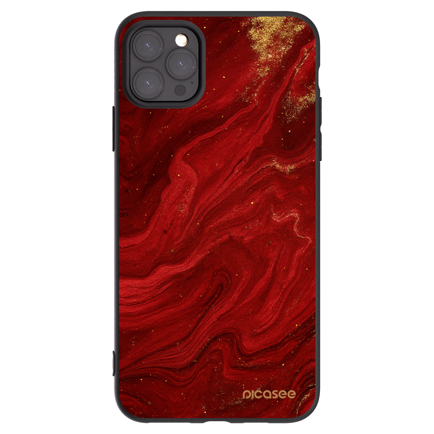 Picasee Μαύρη θήκη σιλικόνης για Apple iPhone 11 Pro Max - Red