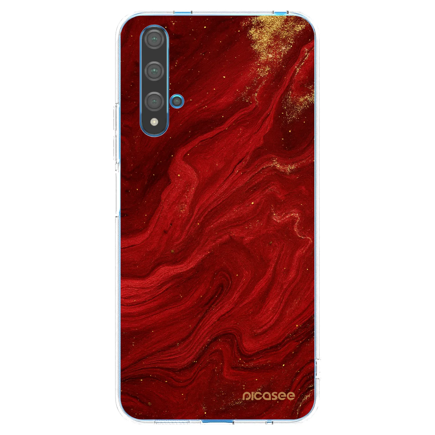 Picasee διαφανής θήκη σιλικόνης Huawei Nova 5T - Red