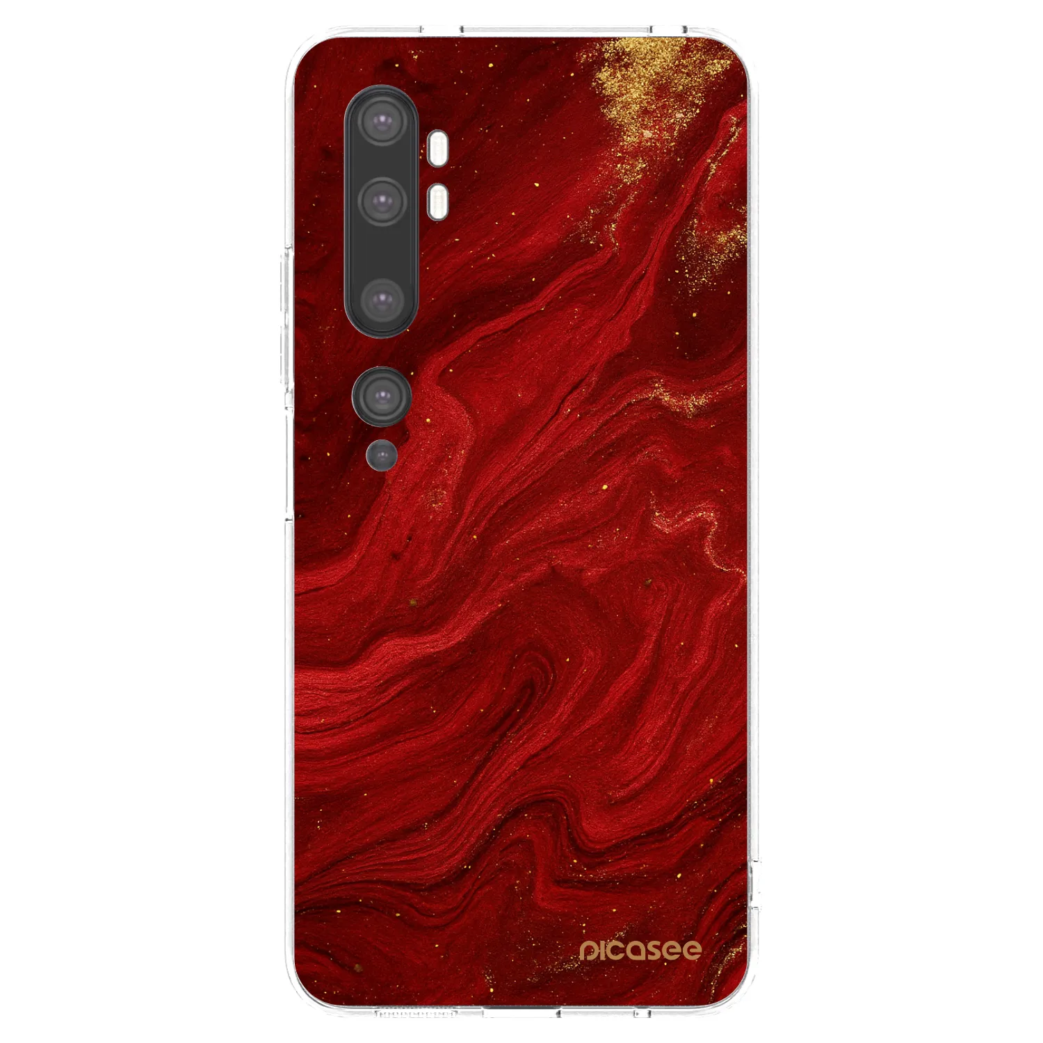 Picasee διαφανής θήκη σιλικόνης Xiaomi Mi Note 10 (Pro) - Red