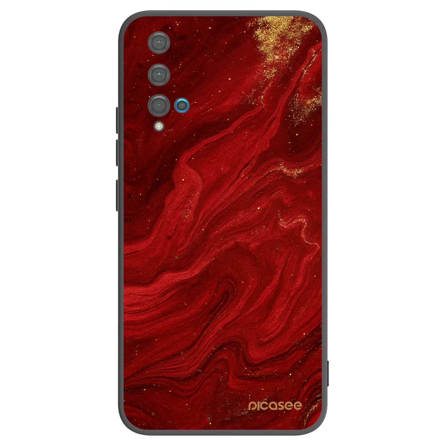 Picasee Μαύρη θήκη σιλικόνης για Huawei Nova 5T - Red