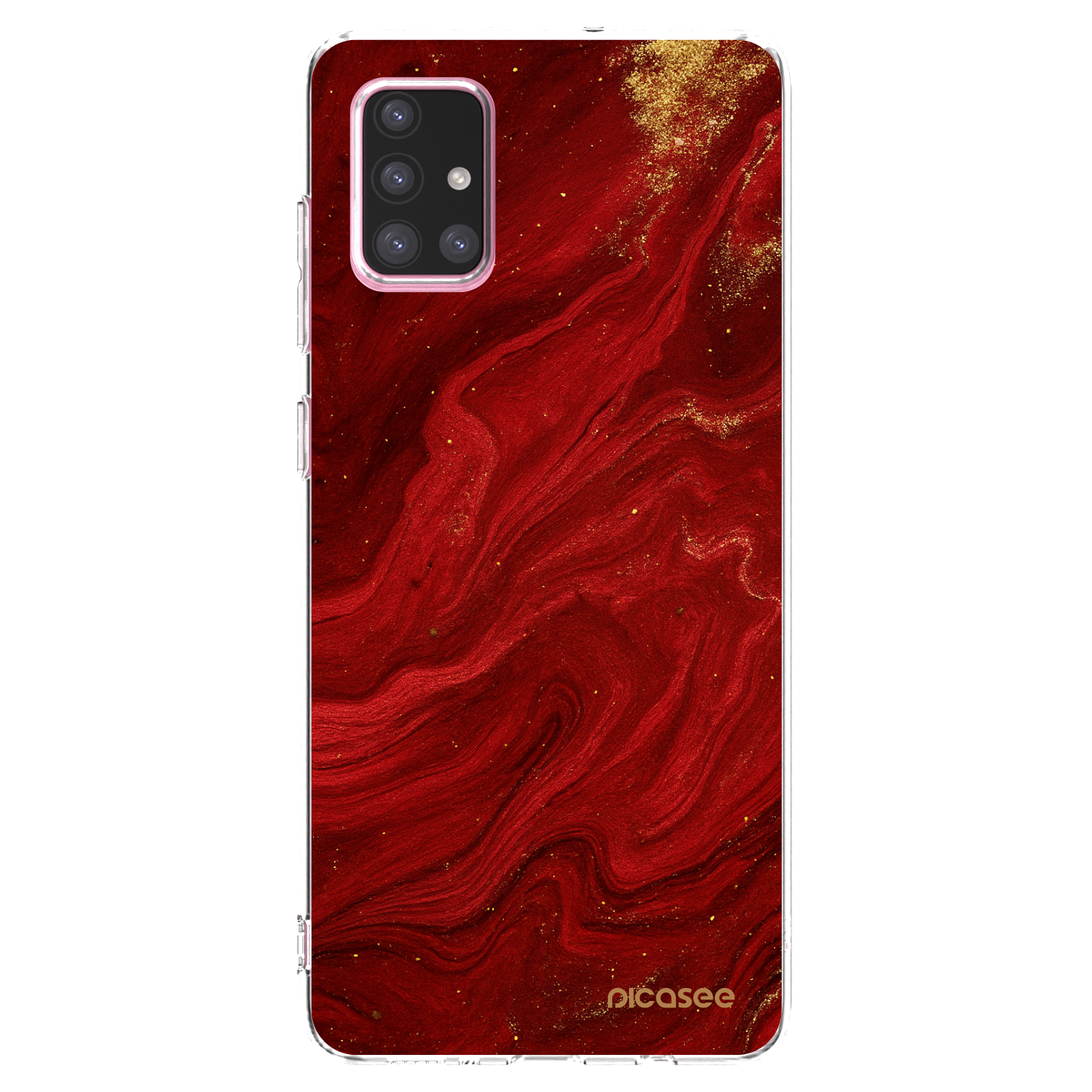 Picasee διαφανής θήκη σιλικόνης Samsung Galaxy A71 A715F - Red
