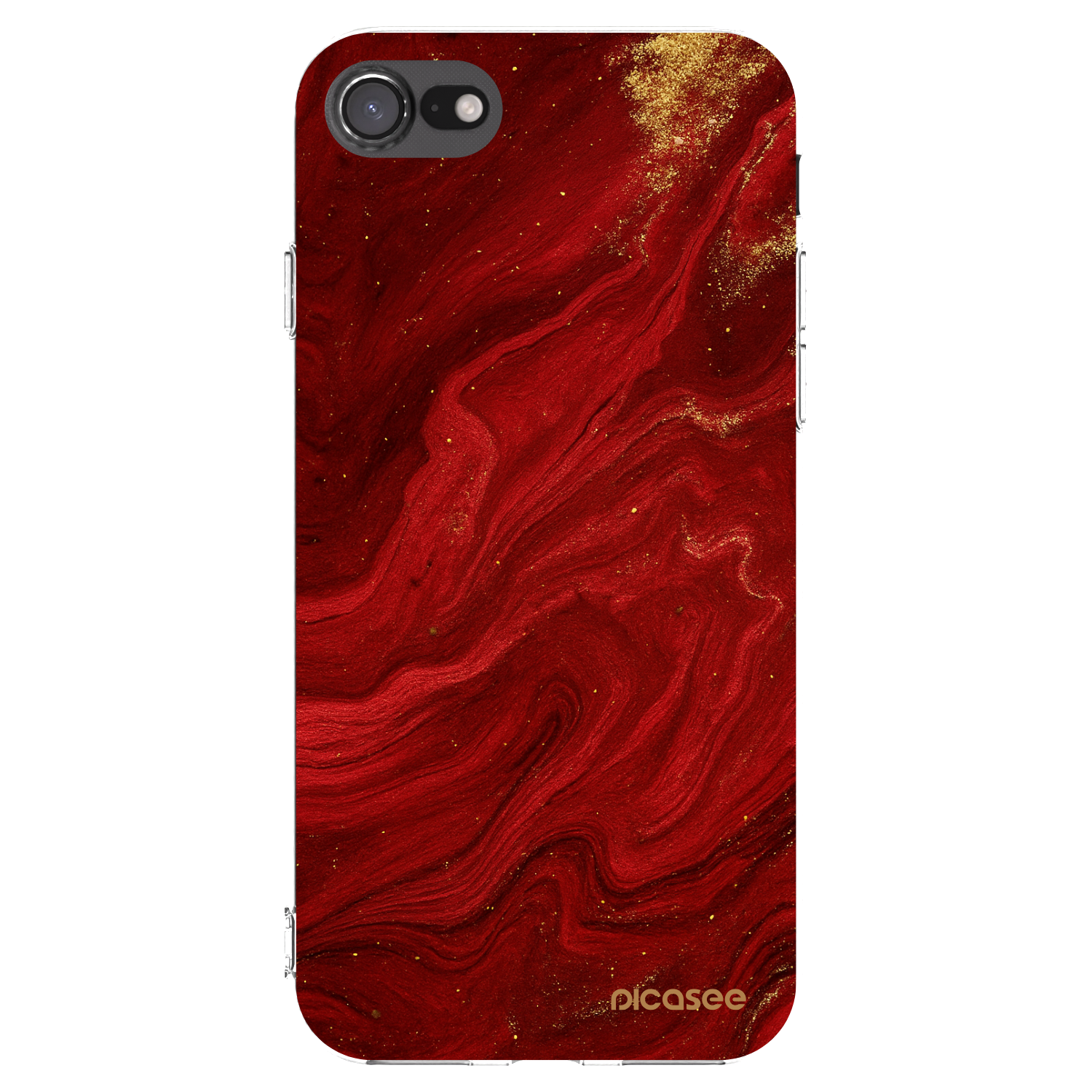 Picasee διαφανής θήκη σιλικόνης Apple iPhone SE 2020 - Red