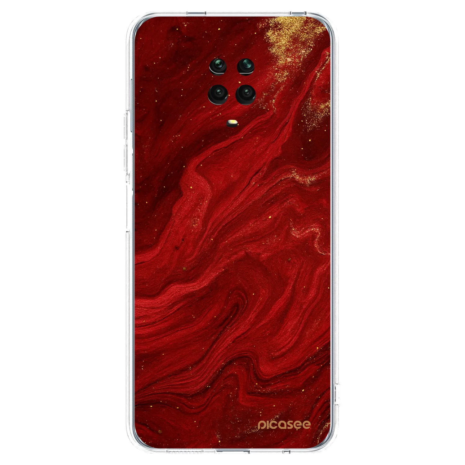 Picasee διαφανής θήκη σιλικόνης Xiaomi Redmi Note 9 Pro - Red