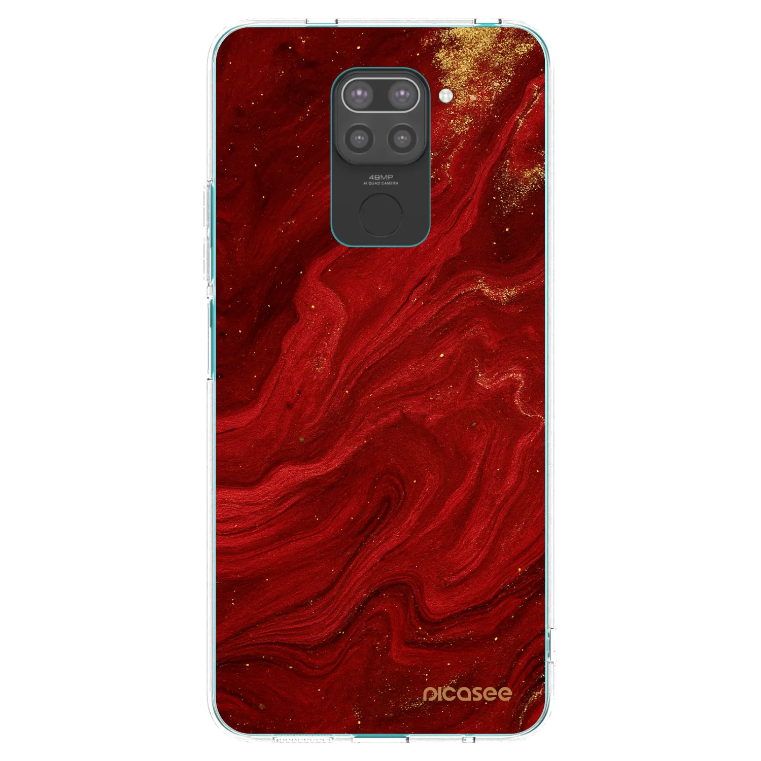 Picasee Μαύρη θήκη σιλικόνης για Xiaomi Redmi Note 9 - Red