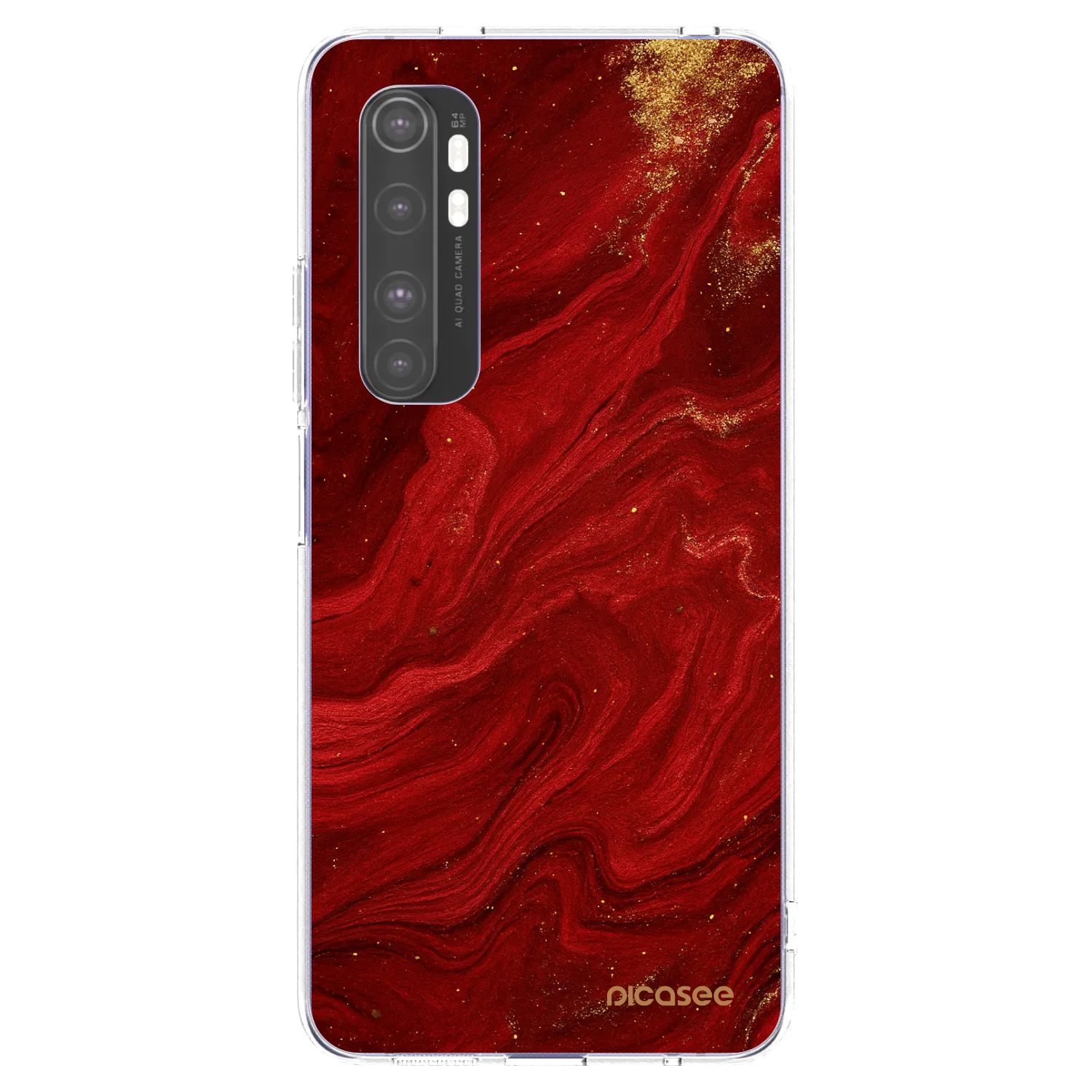 Picasee διαφανής θήκη σιλικόνης Xiaomi Mi Note 10 Lite - Red