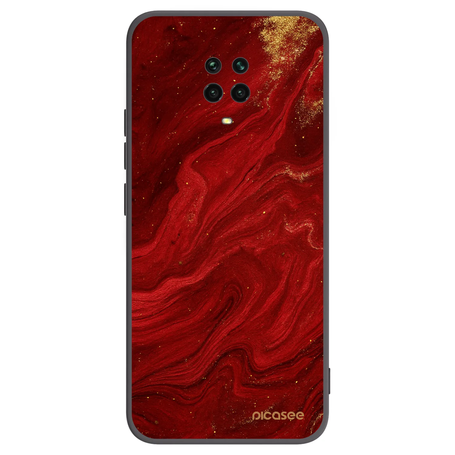 Picasee Μαύρη θήκη σιλικόνης για Xiaomi Redmi Note 9S - Red