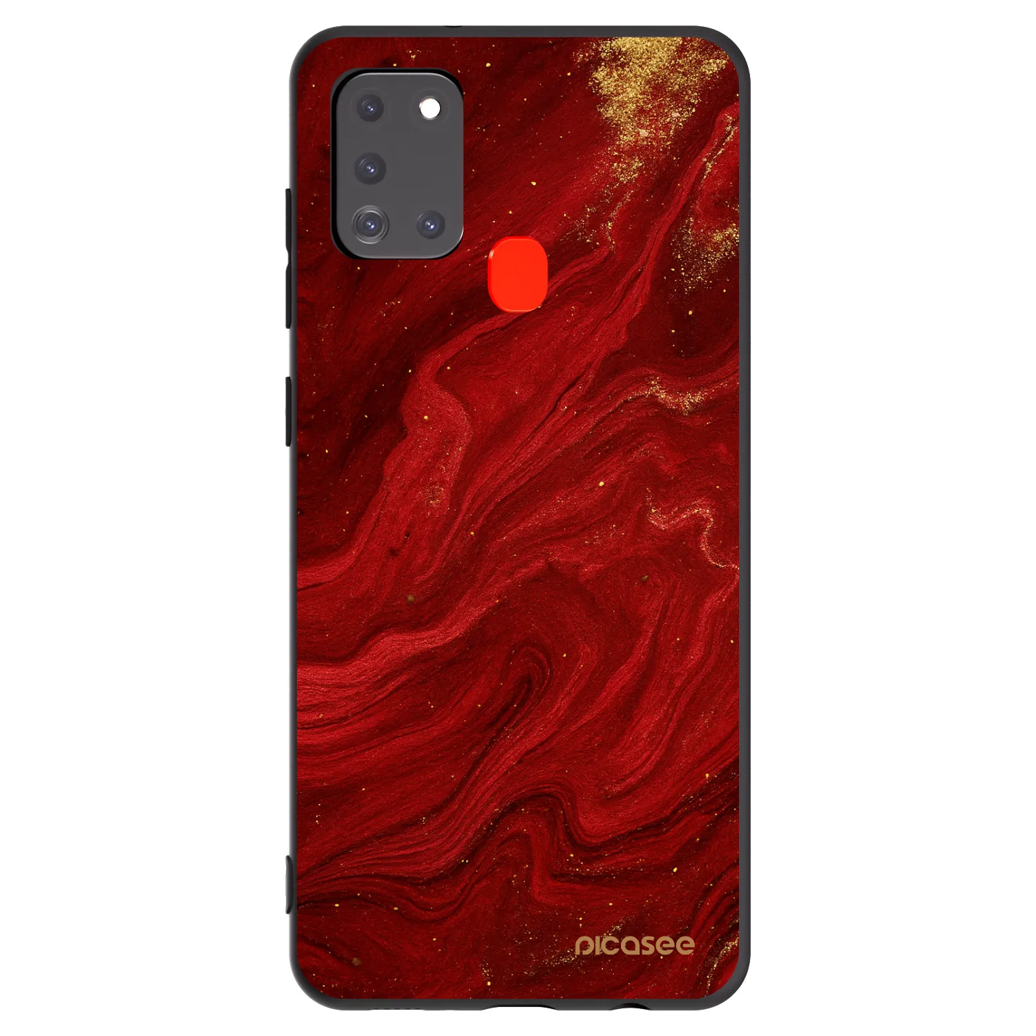 Picasee Μαύρη θήκη σιλικόνης για Samsung Galaxy A21s - Red
