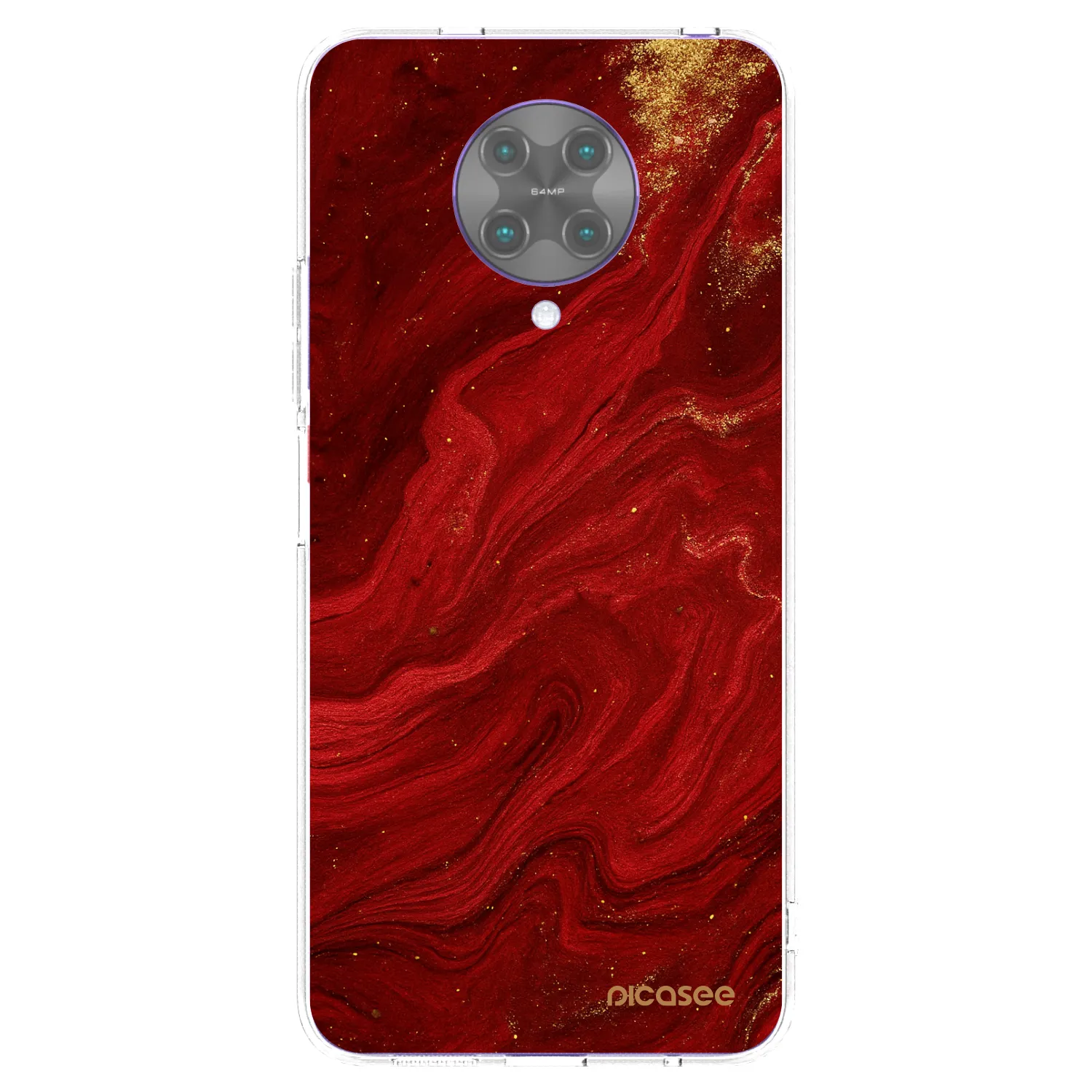 Picasee διαφανής θήκη σιλικόνης Xiaomi Poco F2 Pro - Red