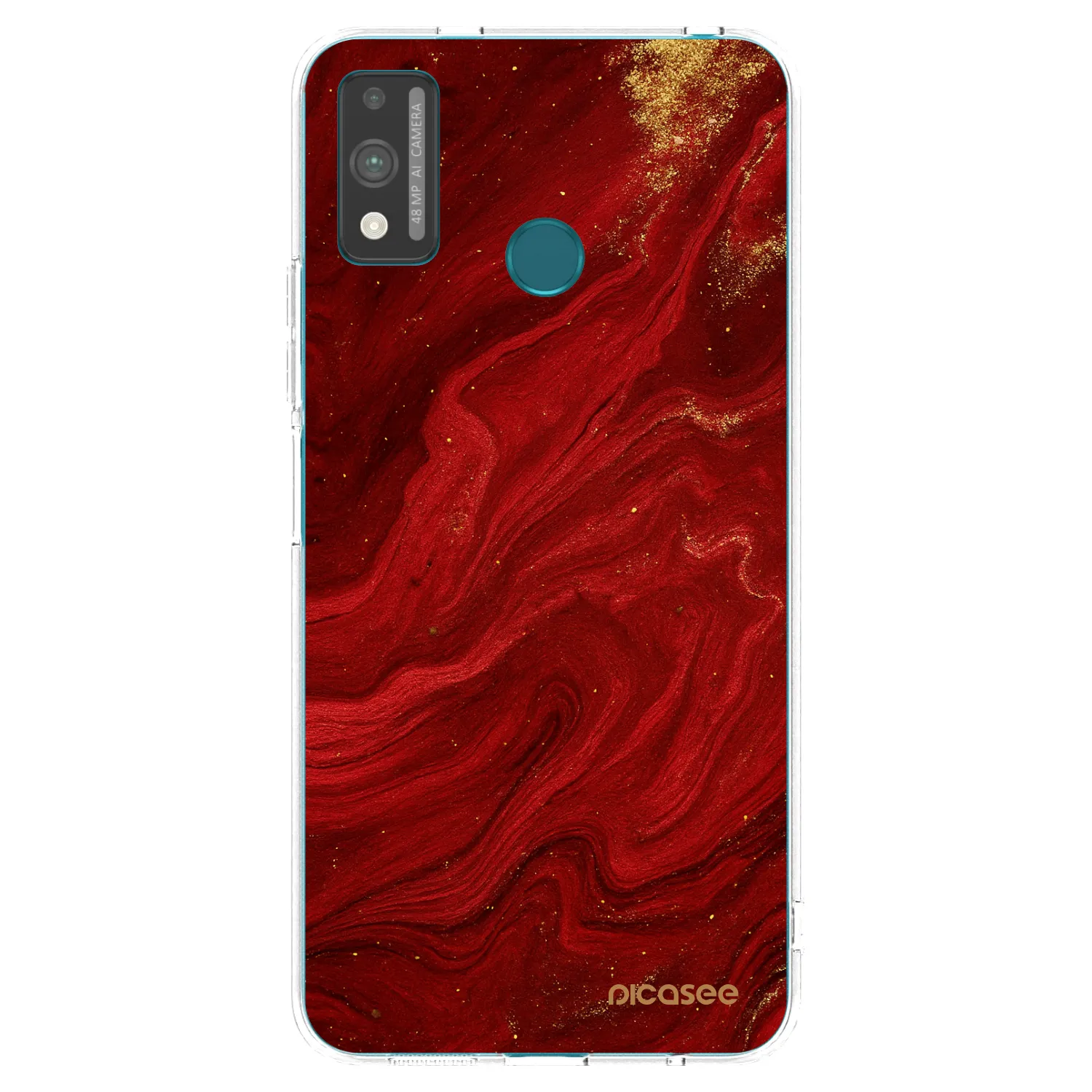 Picasee διαφανής θήκη σιλικόνης Honor 9X Lite - Red