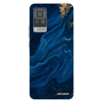 Picasee διαφανής θήκη σιλικόνης Vivo X60 Pro 5G - Blue