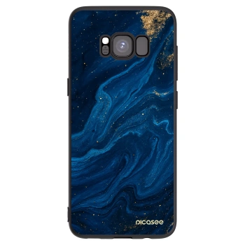 Picasee Μαύρη θήκη σιλικόνης για Samsung Galaxy S8 G950F - Blue
