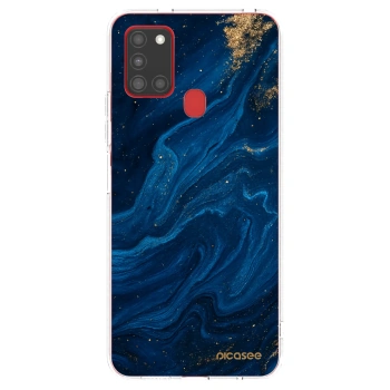 Picasee διαφανής θήκη σιλικόνης Samsung Galaxy A21s - Blue