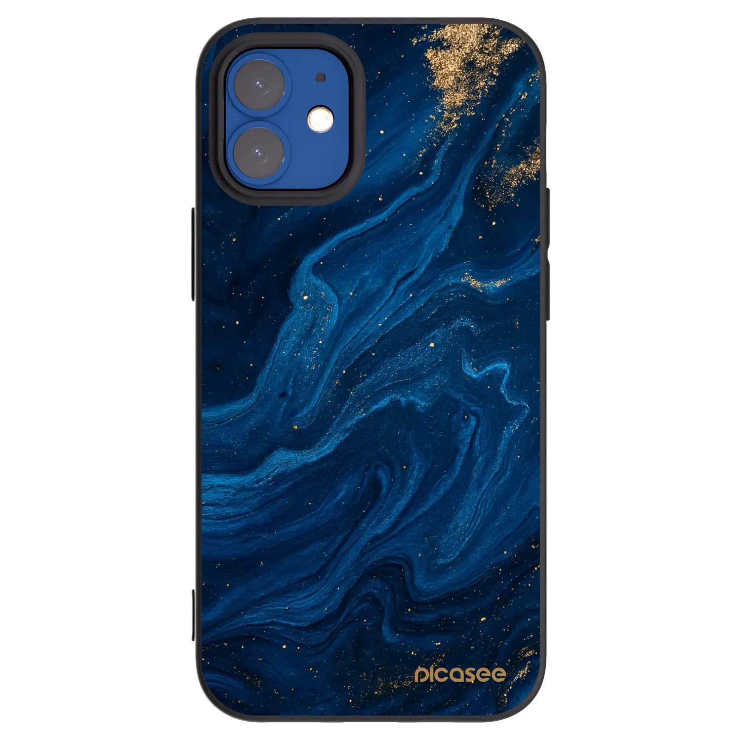 Picasee Μαύρη θήκη σιλικόνης για Apple iPhone 12 mini - Blue