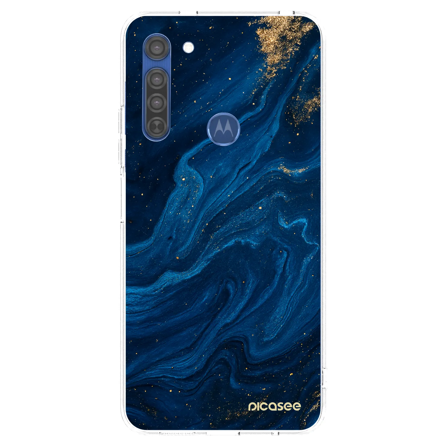 Picasee διαφανής θήκη σιλικόνης Motorola Moto G8 - Blue