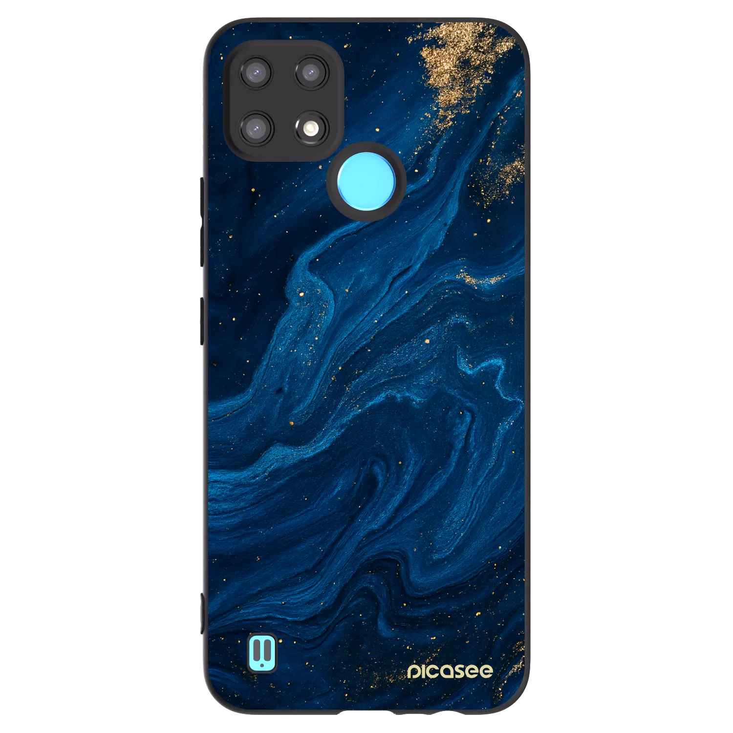Picasee Μαύρη θήκη σιλικόνης για Realme C21 - Blue