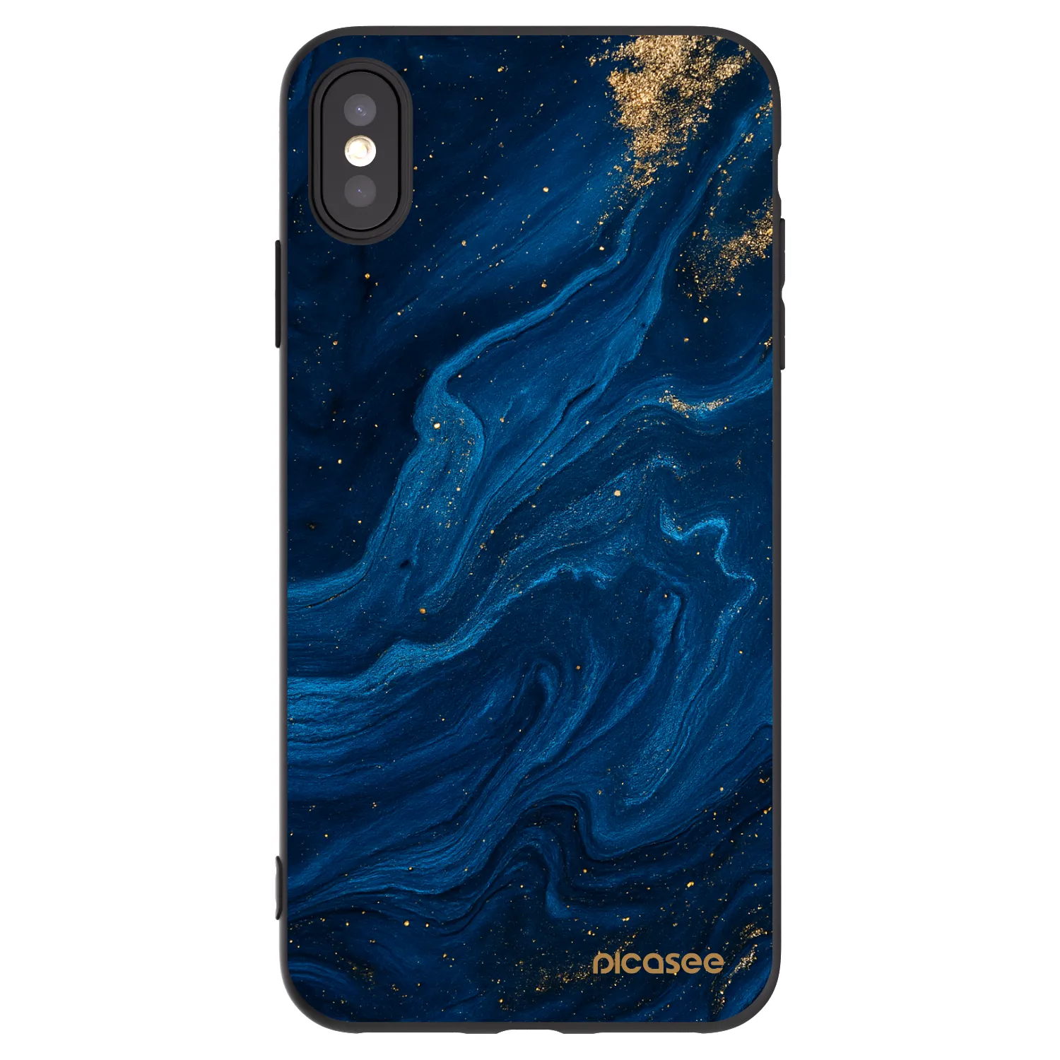 Picasee Μαύρη θήκη σιλικόνης για Apple iPhone XS Max - Blue