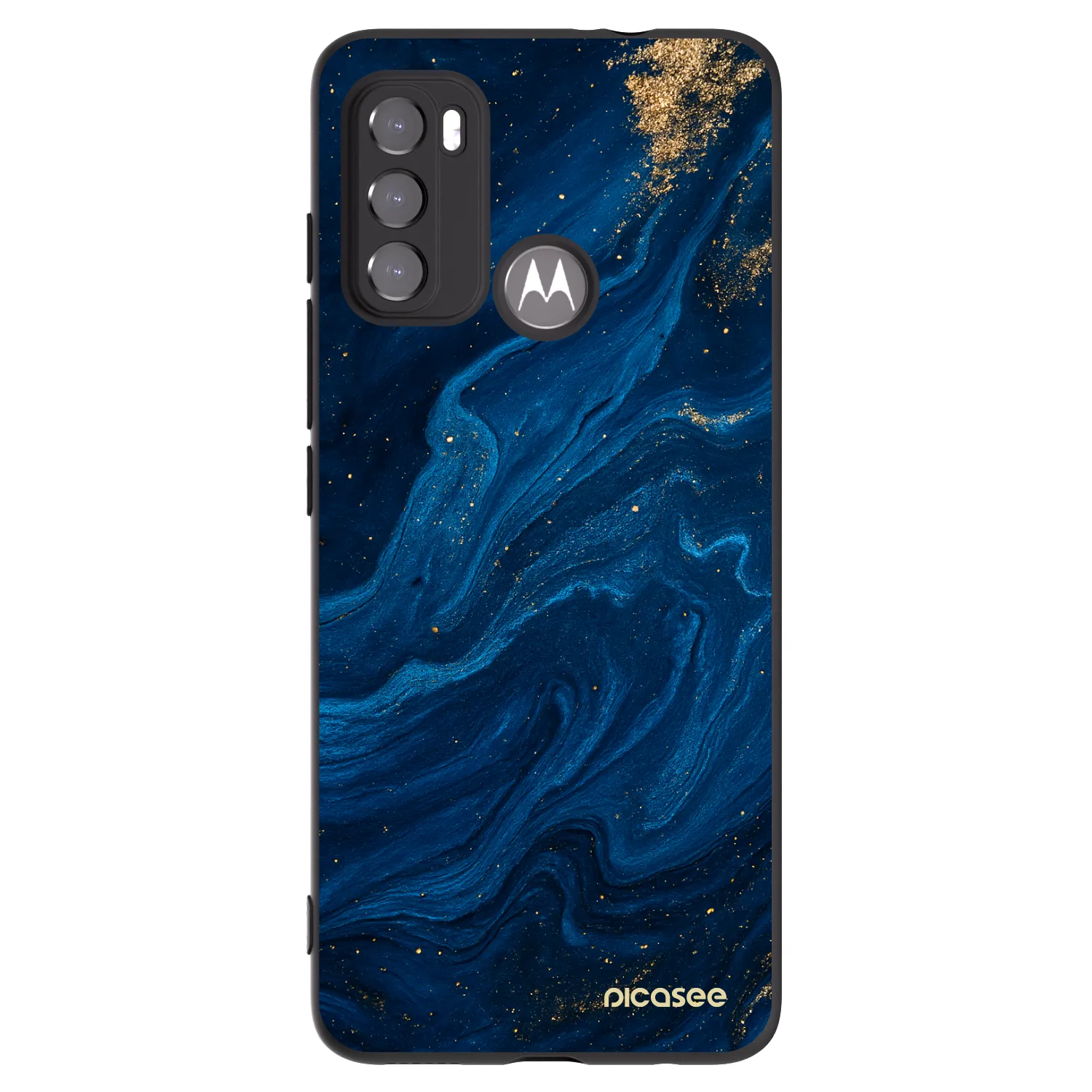 Picasee Μαύρη θήκη σιλικόνης για Motorola Moto G60 - Blue