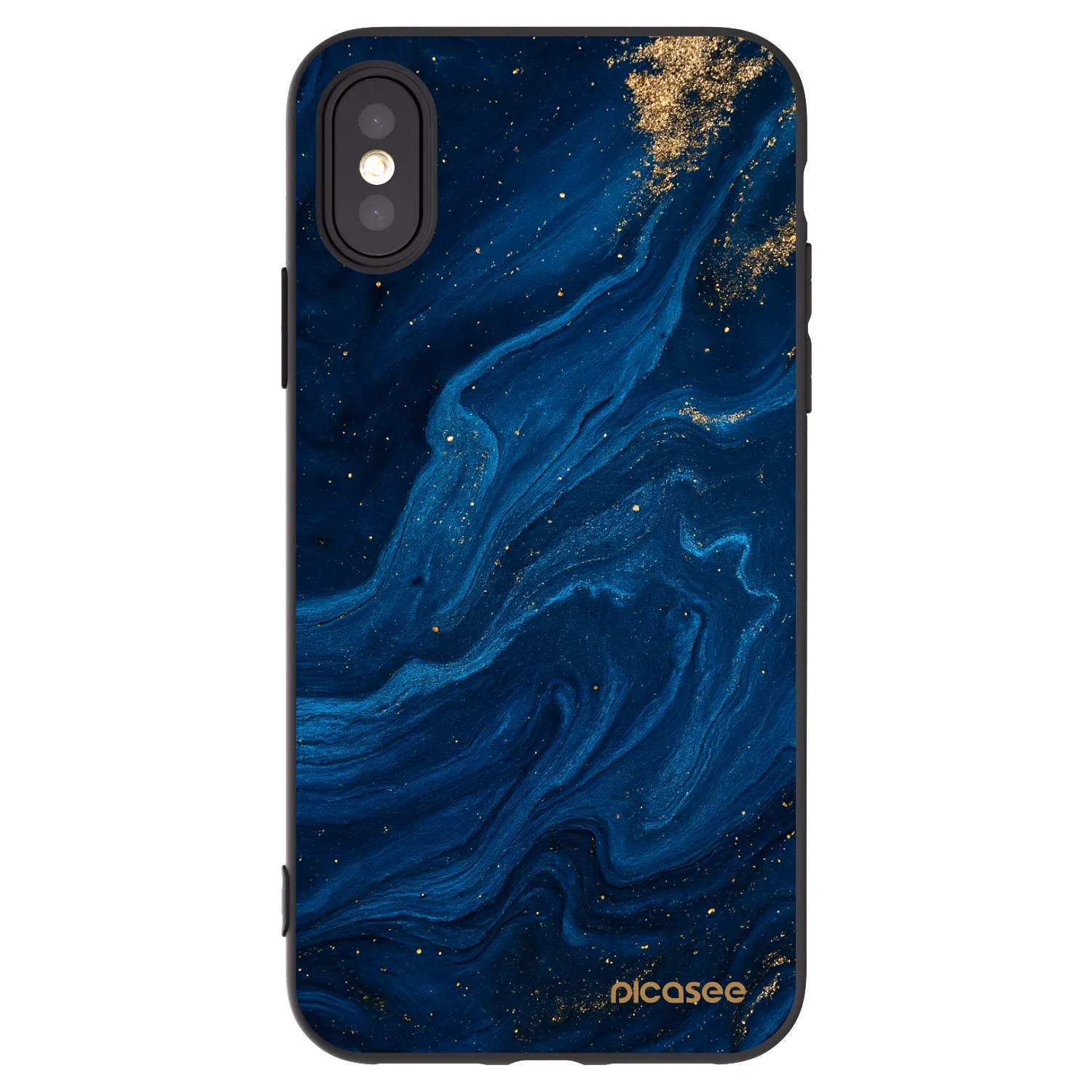 Picasee Μαύρη θήκη σιλικόνης για Apple iPhone X/XS - Blue