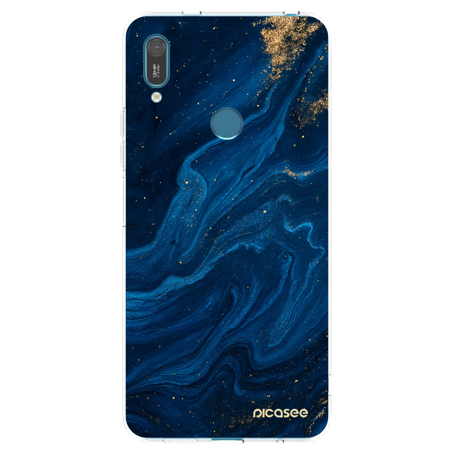 Picasee διαφανής θήκη σιλικόνης Huawei Y7 2019 - Blue