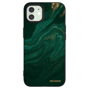 Picasee Μαύρη θήκη σιλικόνης για Apple iPhone 12 Pro - Green