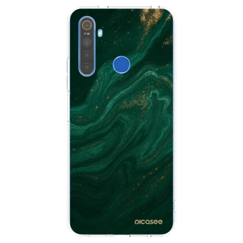 Picasee διαφανής θήκη σιλικόνης Realme 5 - Green