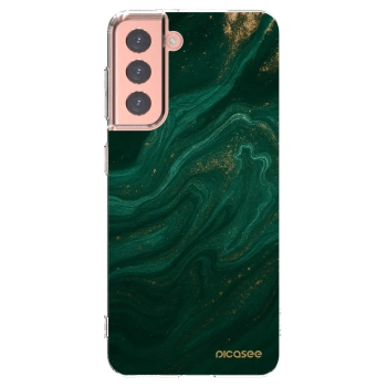 Picasee διαφανής θήκη σιλικόνης Samsung Galaxy S21 5G G991B - Green
