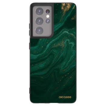 Picasee Μαύρη θήκη σιλικόνης για Samsung Galaxy S21 Ultra 5G G998B - Green