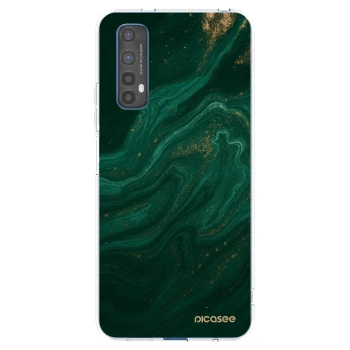Picasee διαφανής θήκη σιλικόνης Realme 7 - Green