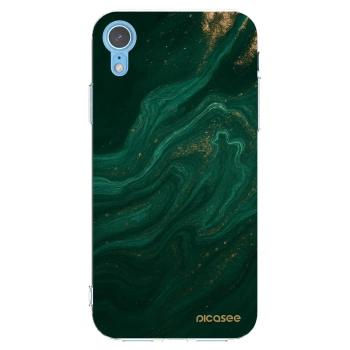 Picasee διαφανής θήκη σιλικόνης Apple iPhone XR - Green