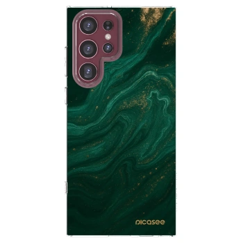 Picasee διαφανής θήκη σιλικόνης Samsung Galaxy S22 Ultra 5G - Green