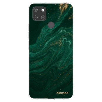 Picasee διαφανής θήκη σιλικόνης Realme C21Y - Green