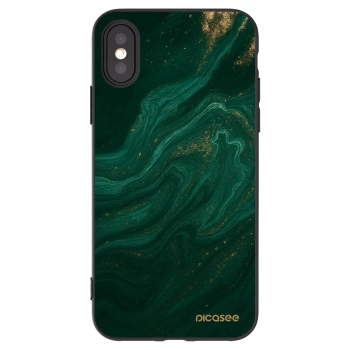 Picasee Μαύρη θήκη σιλικόνης για Apple iPhone X/XS - Green