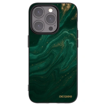 Picasee Μαύρη θήκη σιλικόνης για Apple iPhone 15 Pro - Green