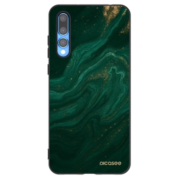 Picasee Μαύρη θήκη σιλικόνης για Huawei P20 Pro - Green