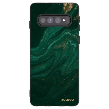 Picasee Μαύρη θήκη σιλικόνης για Samsung Galaxy S10 G973 - Green