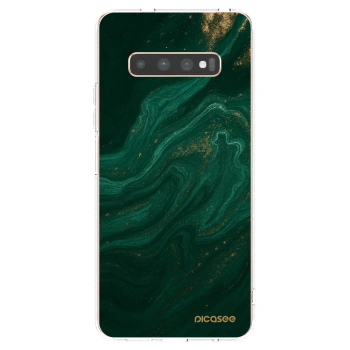 Picasee διαφανής θήκη σιλικόνης Samsung Galaxy S10 Plus G975 - Green