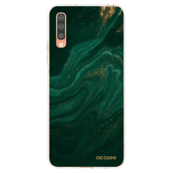 Picasee διαφανής θήκη σιλικόνης Samsung Galaxy A70 A705F - Green
