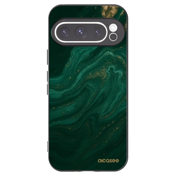 Picasee Μαύρη θήκη σιλικόνης για Google Pixel 9 Pro XL - Green
