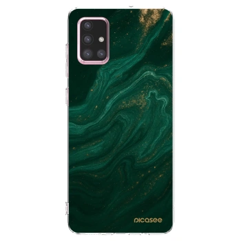 Picasee διαφανής θήκη σιλικόνης Samsung Galaxy A71 A715F - Green