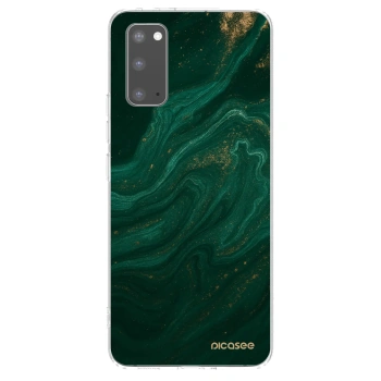 Picasee διαφανής θήκη σιλικόνης Samsung Galaxy S20 G980F - Green