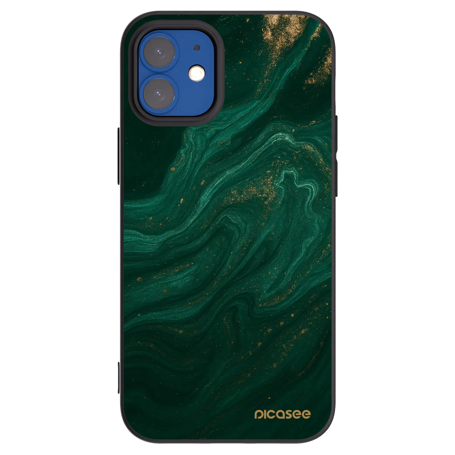 Picasee Μαύρη θήκη σιλικόνης για Apple iPhone 12 mini - Green