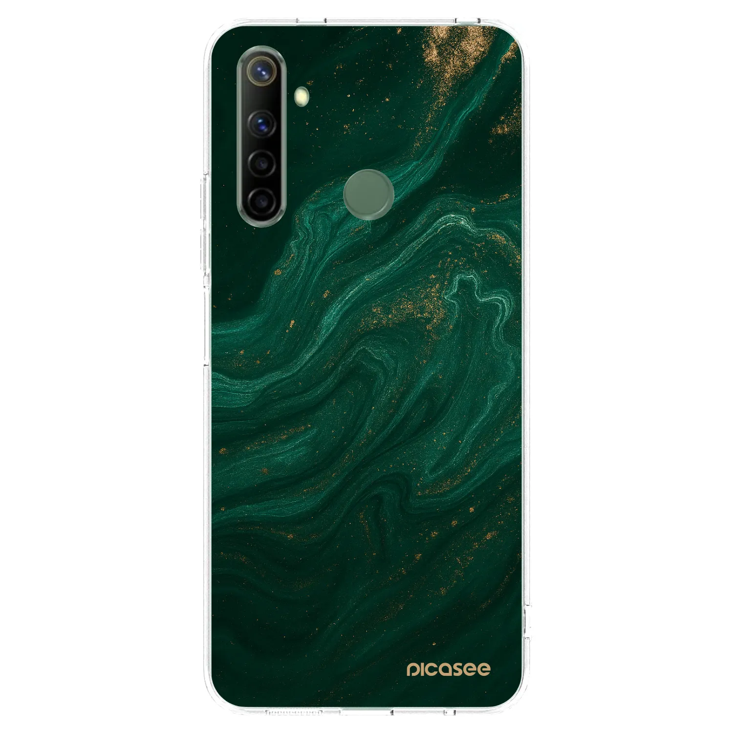 Picasee διαφανής θήκη σιλικόνης Realme 6i - Green