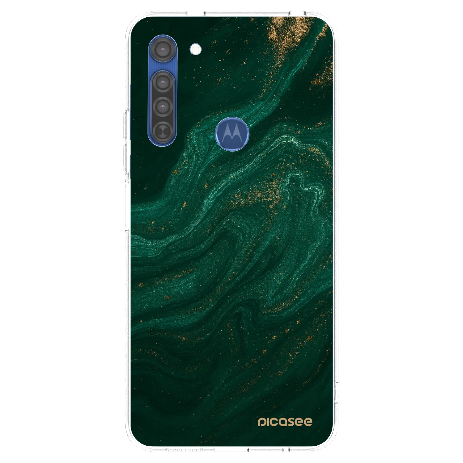 Picasee διαφανής θήκη σιλικόνης Motorola Moto G8 - Green