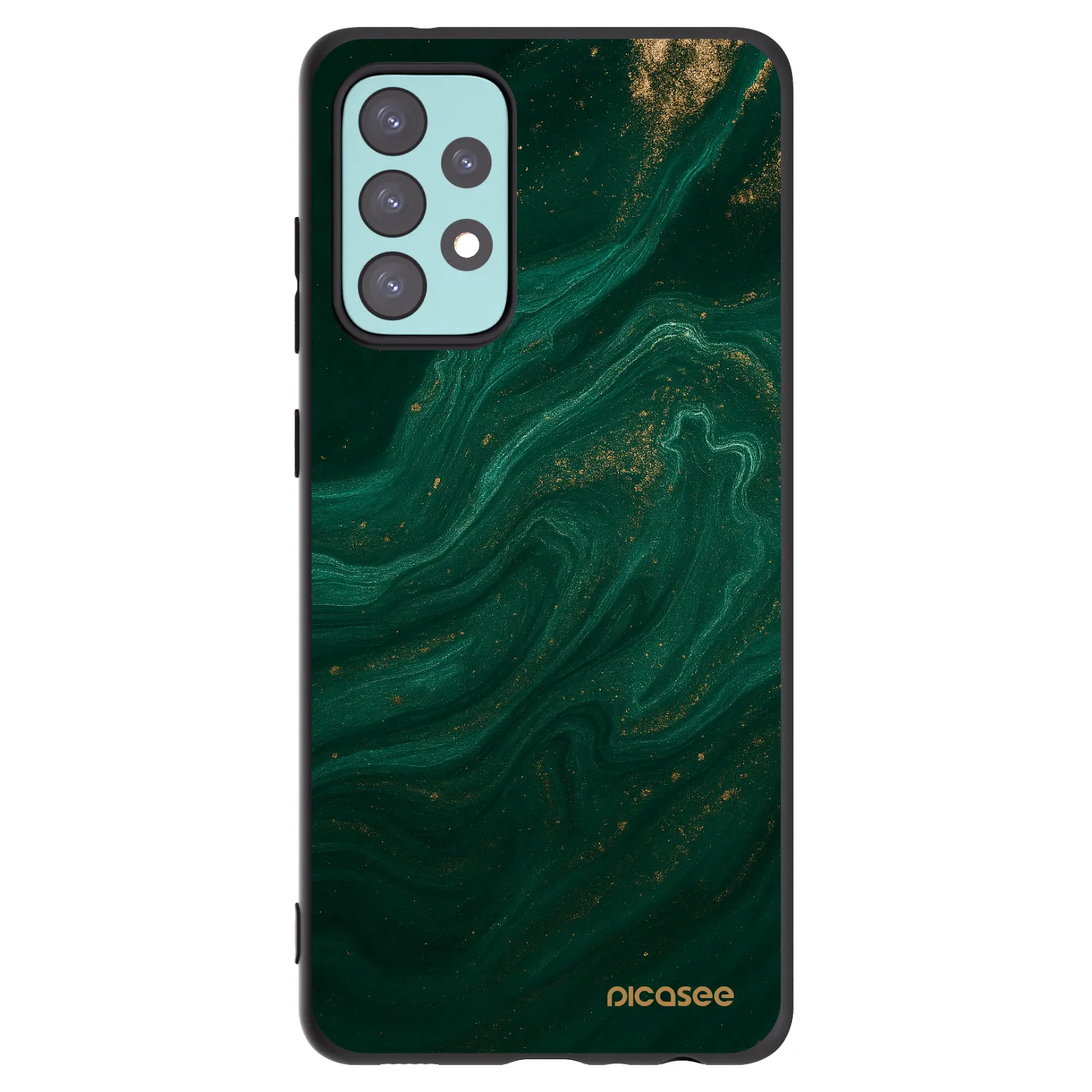Picasee Μαύρη θήκη σιλικόνης για Samsung Galaxy A72 A725F - Green