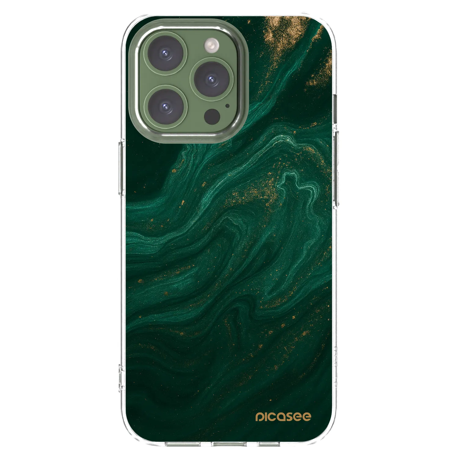 Picasee διαφανής θήκη σιλικόνης Apple iPhone 13 Pro - Green
